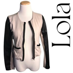 M lola cropped moto jacket
